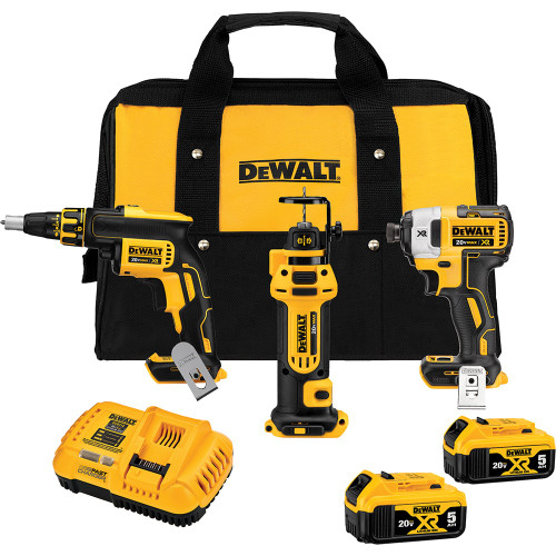 DEWALT TOOLS DCK301P2 DEWALT 20V SCREWGUN/CUTOUT TOOL/IMPACT T
