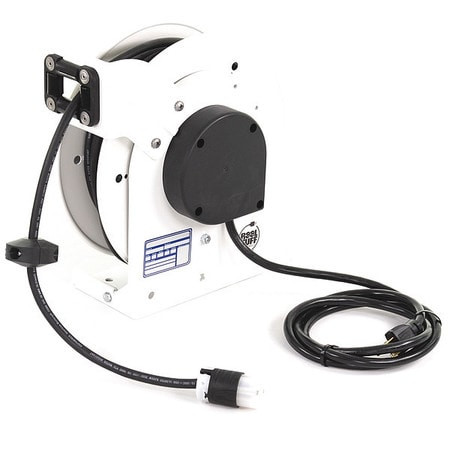 K & H INDUSTRIES RTAN3LW-WC515-J12F CORD REEL, NEMA 5-15P, 12 AWG, WHITE REE
