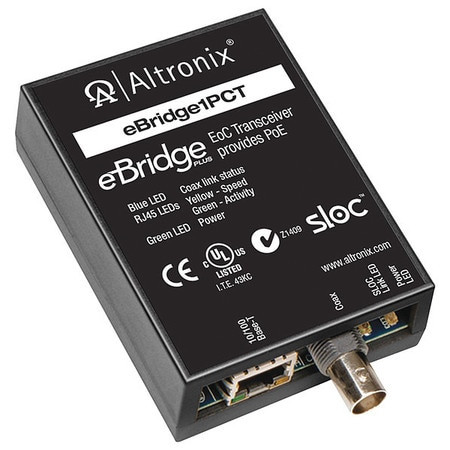 ALTRONIX EBRIDGE1PCT POE TRANSCEIVER 1 CAM. INPUT 2-1/2 W