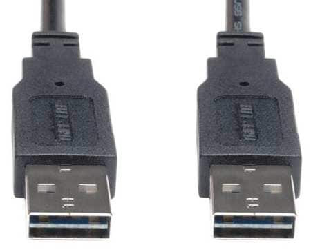 TRIPP LITE UR020-003 REVERSIBLE USB CABLE BLACK 3 FT.