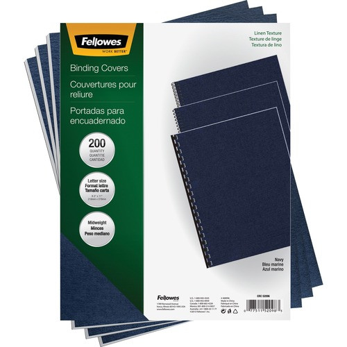 FELLOWES 52098 BINDING COVERS,EXPRESSIONS,LINEN NAVY
