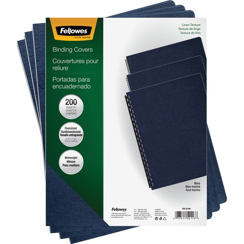 FELLOWES 52113 BINDING COVERS,EXPRESSIONS,LINEN NAVY