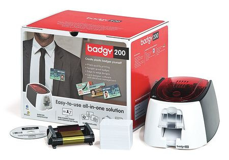 BADGY B22U0000RS 200 ID PRINTER,RIBBON, 50 CARDS