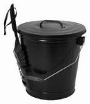 PANACEA 15343 ASH CAN WITH SHOVEL, BLACK STEEL, 14.5 X