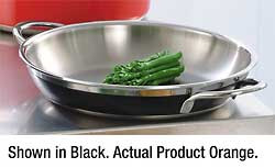 BON CHEF 60305ORANGE CASSEROLE RND 10-7/8" W/CVR DBL HDL ORG