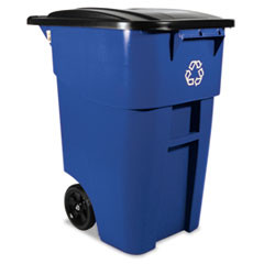 RUBBERMAID COMMERCIAL PRODUCTS 9W27-73 BLU BRUTE RECYCLING ROLLOUT CONTAINER, SQUAR