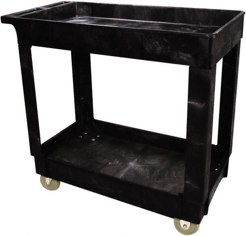 RUBBERMAID COMMERCIAL PRODUCTS FG9T6600BLA 2 SHELF CART W/4 CASTERS