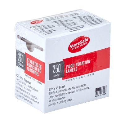 CAMBRO MANUFACTURING 1252SLB250 LABEL FOOD ROT 1-1/4X2" 250/RL PLAS WHT