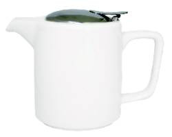 SERVICE IDEAS TPCW16WH TEAPOT SQR 16 OZ CERAMIC WHT