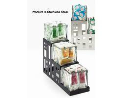 CAL-MIL PLASTIC PRODUCTS 1604-55 JAR DISPLAY 4X12X10-1/2" SS