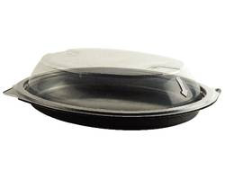 ANCHOR PACKAGING INC 4111200 PLATTER OVAL 10X8" BLK W/CLR VENTED LID