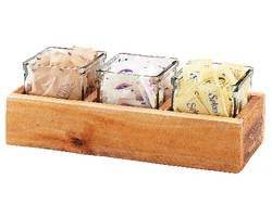 CAL-MIL PLASTIC PRODUCTS 3406-3 STAND JAR 3 SECT 14X5-1/2X3" RECLAIM WD