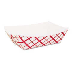 SOUTHERN CHAMPION TRAY 0417 PAPER FOOD BASKETS, 2LB, RED/WHITE, 1000