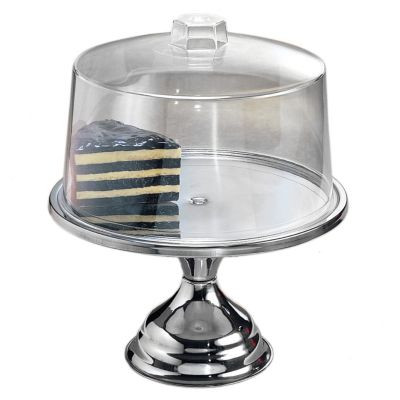 AMERICAN METALCRAFT 19SET STAND AND COVER 13-1/2" CAKE SS