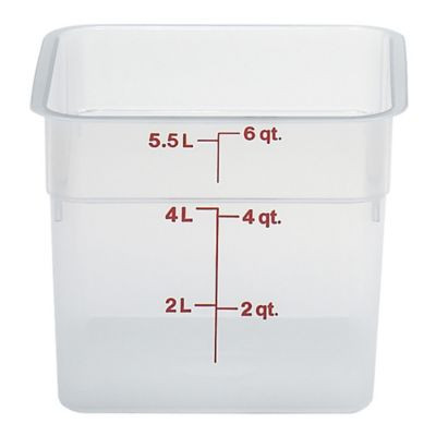 CAMBRO MANUFACTURING 6SFSPP190 CONT FOOD 6 QT SQ PP TRANS