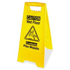 IMPACT PRODUCTS 9152W BILINGUAL YELLOW WET FLOOR SIGN, 12.05 X