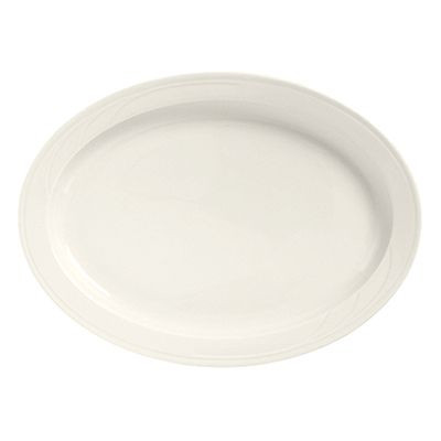 SYRACUSE CHINA 950038419 PLATTER 10-1/2X7-1/2" CASCADE OFF WHT