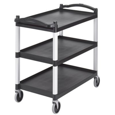 CAMBRO MANUFACTURING BC340KD110 CART SERVICE 3 SHELF 20X31" BLK PLAS