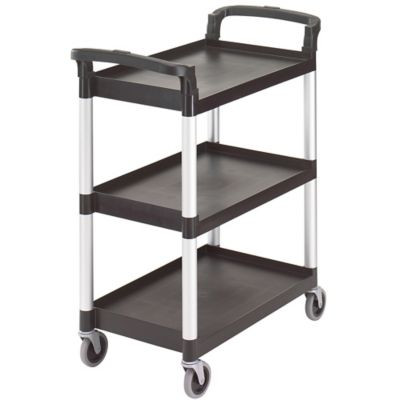 CAMBRO MANUFACTURING BC331KD110 CART SERVICE 3 SHELF 32X16" BLK PLAS
