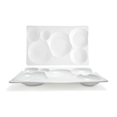 FRONT OF THE HOUSE BPT037WHP21 PLATTER BENTO 15-1/2X10" HARMONY CHINA W