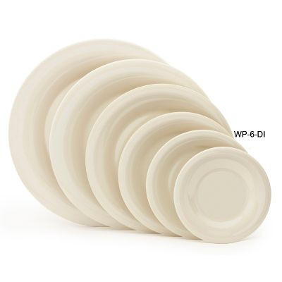 G E T ENTERPRISES WP-6-DI PLATE WIDE RIM 6-1/2" DIAMOND IVORY MEL