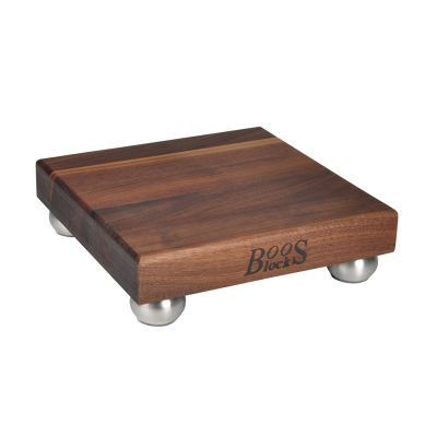 JOHN BOOS WAL-9SS BOARD WALNUT 9" SQR W/ FEET SS