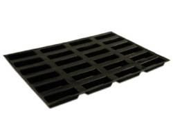 J.B. PRINCE M375 P FLEXIPAN 24 CAV OBLONG CAKE SILICONE BLK