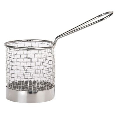 WORLD TABLEWARE INC FB-15 BASKET FRY W/ HNDL 3-1/2X3-3/4" RND SS