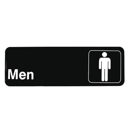 TABLECRAFT PRODUCTS COMPANY 394515 SIGN MEN 3 X 9" WHT ON BLK