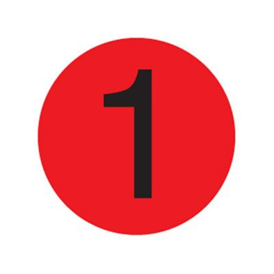 DAY MARK SAFETY SYSTEMS IT114843 DAYMARK IT114843 RED .75" ROUND #1 LABEL