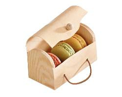 PACKNWOOD 210MAC3CYB BOX F/ 3 MACARONS 4-1/3X3X2-1/5" W/LATCH