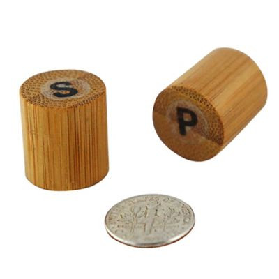 PACKNWOOD 210BKPS SHAKER SALT & PEPPER MINI .8" BAMB NAT