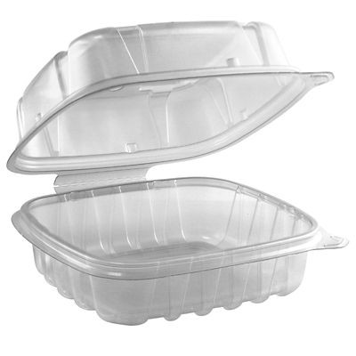 ANCHOR PACKAGING INC 4666615 CONTAINER HINGE 6X6" 18 OZ PP CLEAR