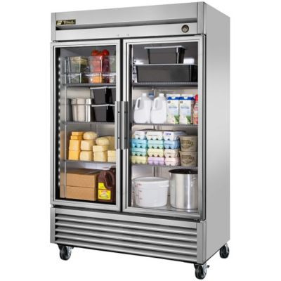 TRUE FOOD SERVICE T-49G-HC~FGD01 THIS TRUE REFRIGERATOR HAS TWO DOORS AND