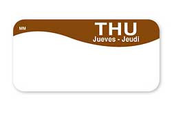 DAYMARK FOOD SAFETY SYSTEMS 1100364 LABEL 1X2" MM DOW 1000 BILINGUAL THR