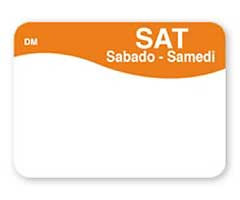 DAYMARK FOOD SAFETY SYSTEMS 1100816 LABEL 1X1-1/2" DISSOLVE SATURDA