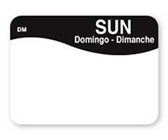 DAYMARK FOOD SAFETY SYSTEMS 1100817 LABEL 1X1-1/2" DISSOLVE SUNDAY