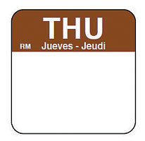 DAYMARK FOOD SAFETY SYSTEMS 1101114 LABEL 1X1" THURSDAY ROLL 1000 CT