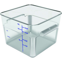 CARLISLE FOOD SERVICE PRODUCTS 1195407 CONT STORAGE SQ 12 QT POLYCARB CLR