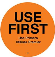 DAYMARK FOOD SAFETY SYSTEMS 112596 LABEL USE 1ST REMOVABLE 3" ORNG
