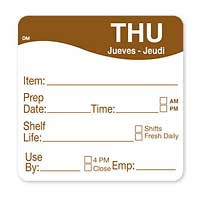 DAYMARK FOOD SAFETY SYSTEMS 1122134 LABEL 2X2 DISSOLVE THU 250/RL