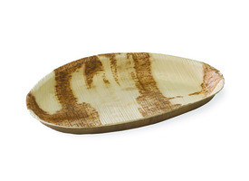 PACKNWOOD 210BBAEG26 PLATE EGG 10-1/5X6-2/7X1" PALM LEAF