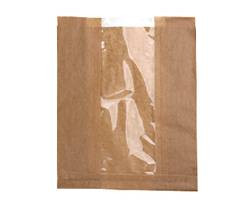 PACKNWOOD 210SVIS2818 BAG KRAFT W/ WINDOW BROWN