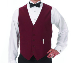 CHEF WORKS 2400-BUR-S VEST MENS S POLY BURGUNDY