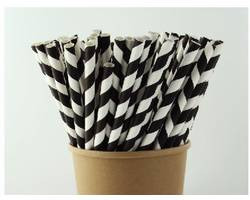 PACKNWOOD 210CHP8BLKT STRAW SMOOTHIE 8-3/10" UNWRAP PLAS BLK