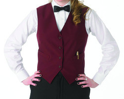 CHEF WORKS 3400-BUR-2XL VEST LADIES 2XL POLY BURGUNDY