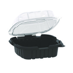 ANCHOR PACKAGING INC 4666620 CONT HINGED 6X6" CRISP PP BLK