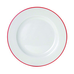 LIFETIME PRODUCTS 5260279 PLATE WR 6-8/9" BISTRO RED PORC WHT