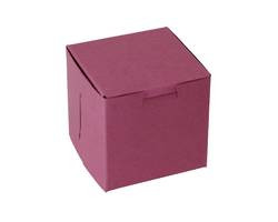 BOXIT CORPORATION 444B-195 BOX BAKERY LOCK 4X4X4" STRAWBERRY