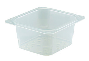 CAMBRO MANUFACTURING 63CLRPP190 PAN FOOD COLANDER 1/6 SZ 3" PP TRANSL